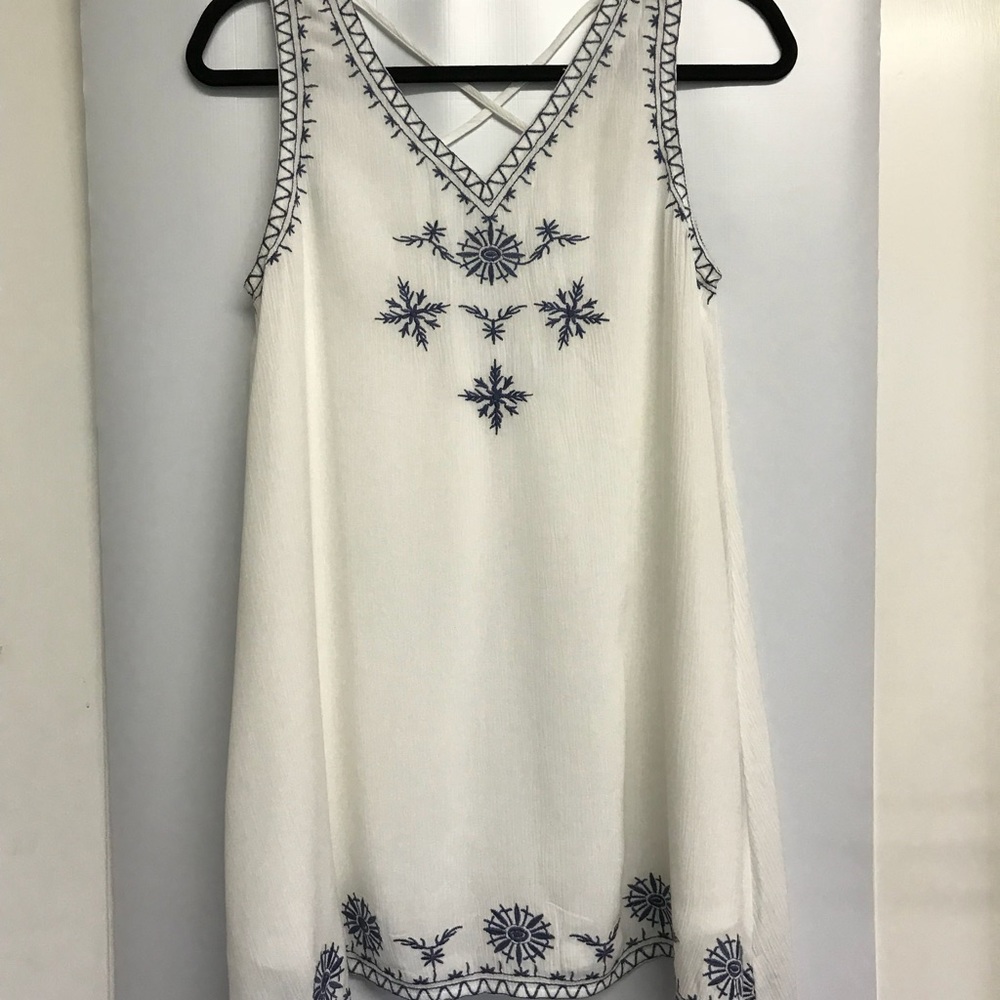 En Créme Blue and White Sundress